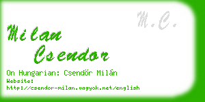 milan csendor business card